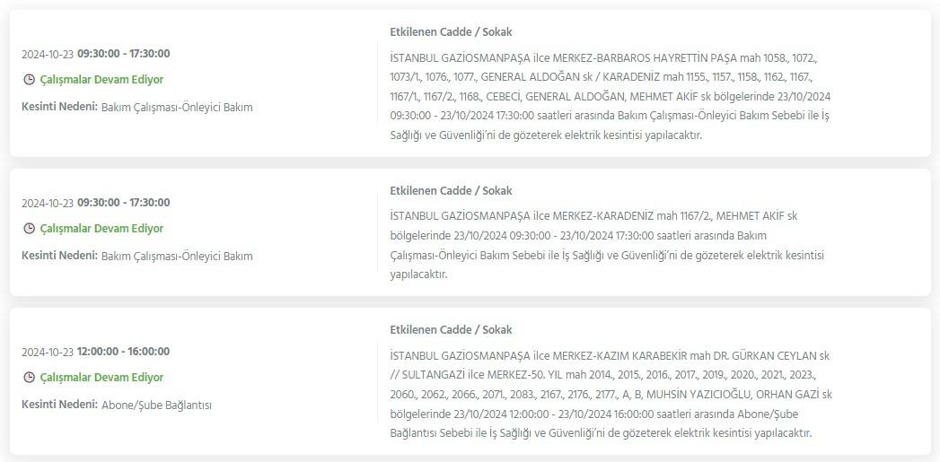 İstanbul'un 21 ilçesinde 8 saati bulacak elektrik kesintisi! Bu gece yarısından itibaren başlıyor 26